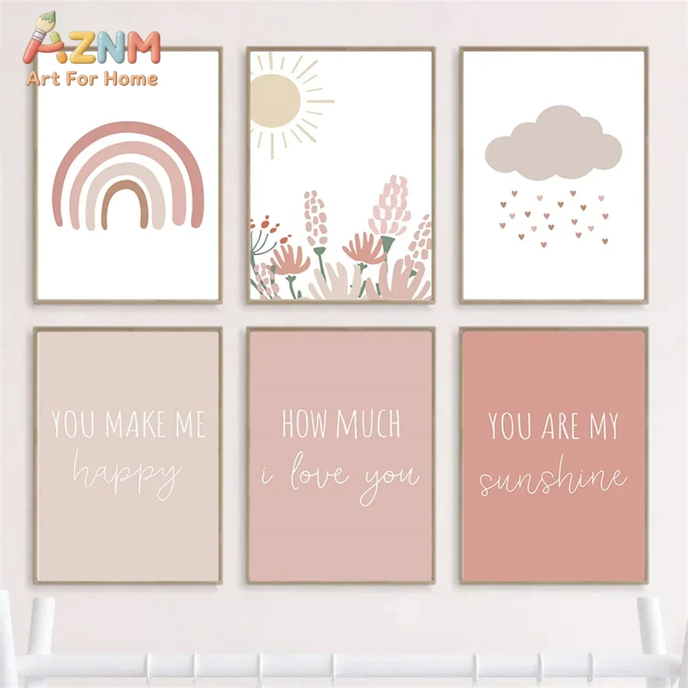 Baby Girl Nursery Quotes - AZNM, cuadro decorativo de pared con