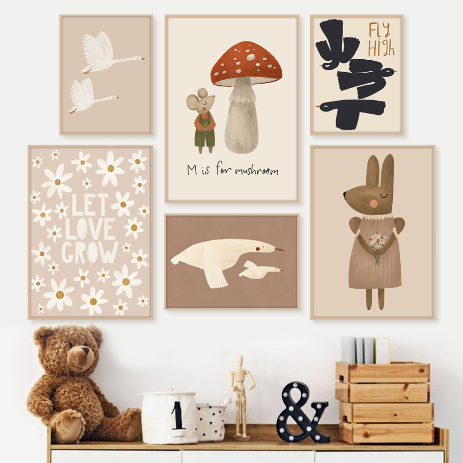 Baby Nursery Frames - Pósteres bohemios de dibujos animados de