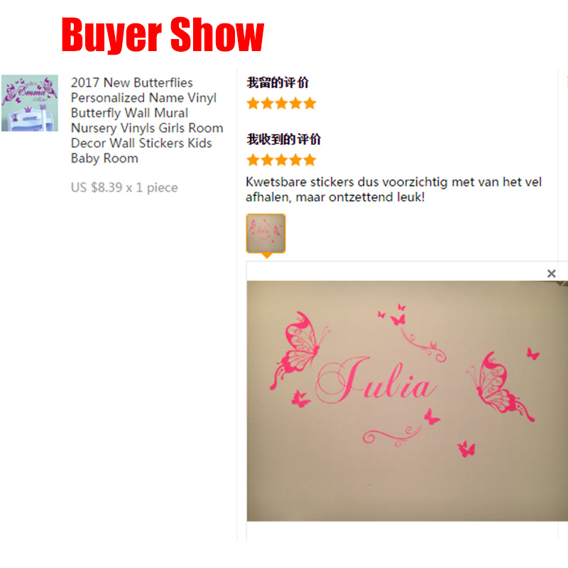Vinilo de mariposas con nombre - Baby Girl Nursery Quotes reseña y precio