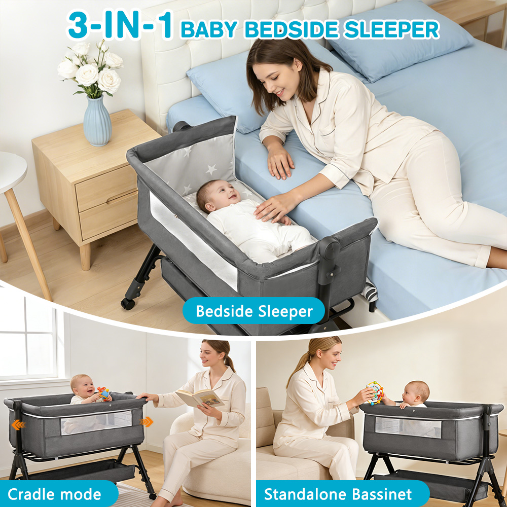 Cuna para bebés 3 en 1, cuna p - Baby Nursery Trolley reseña y precio