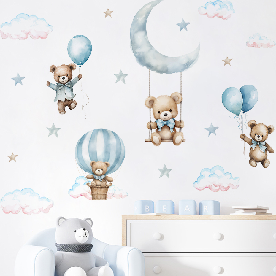Pegatinas de pared de nube con - Baby Nursery Boy reseña y precio