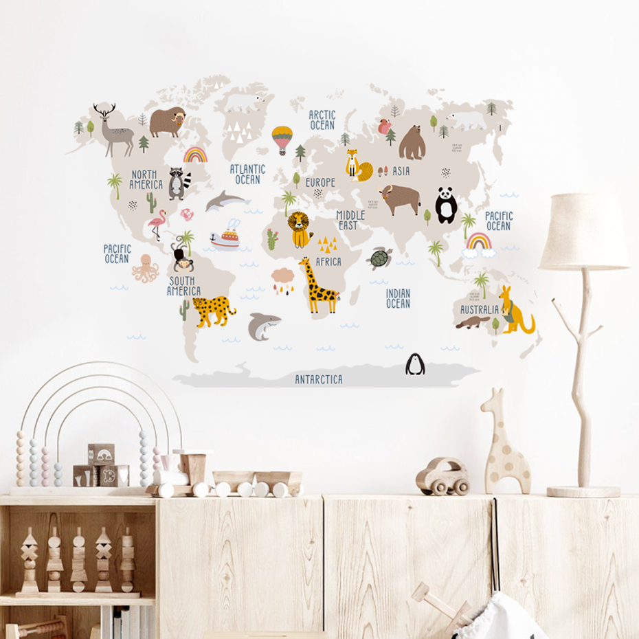 Pegatinas de pared con mapa de - Baby Nursery Decor Girl reseña y precio